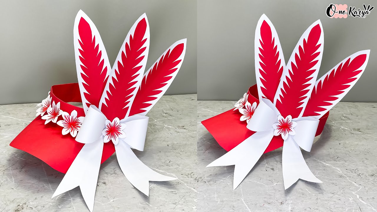 Cara membuat topi karnaval terbaru dari kertas karton TOPI PAWAI 17 AGUSTUS MERAH PUTIH