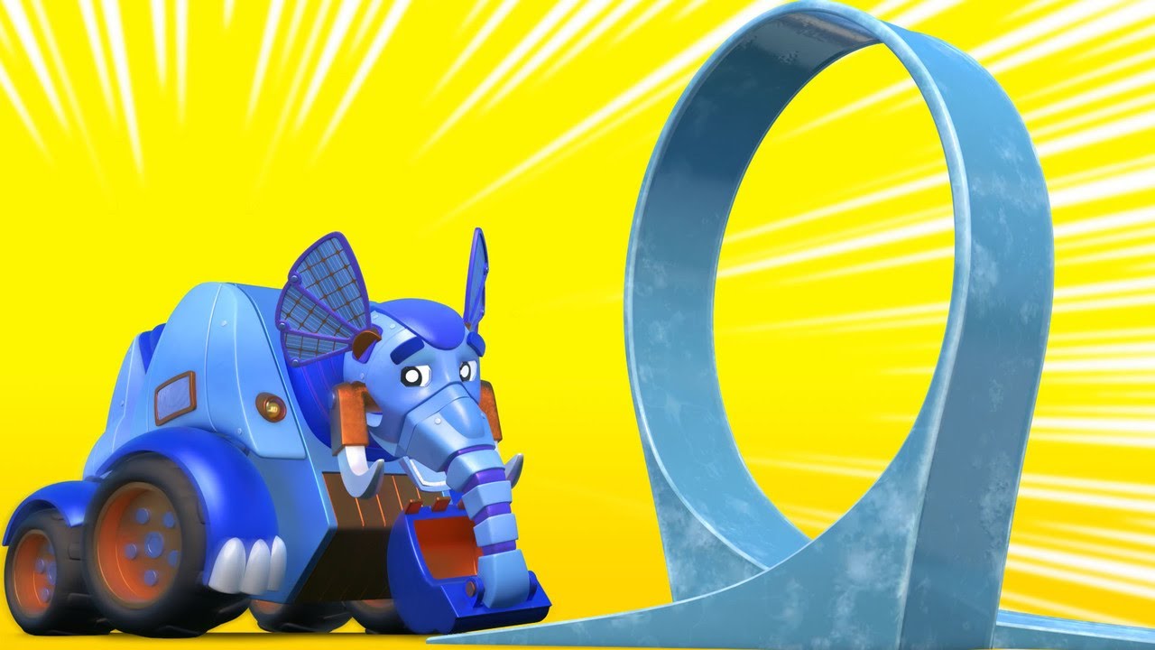 AnimaCars - INVERNO:ELEFANTE ha paura del CERCHIO DI GHIACCIO cartoni con veicoli & animali