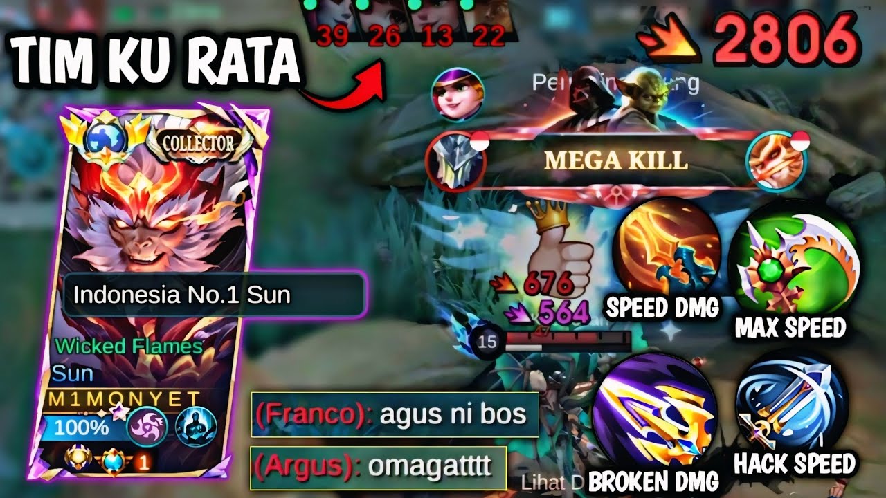 TIMKU DI BANTAI GLOBAL ARGUS 😱 SUN KU LANGSUNG MODE NGAMUK | MOBILE LEGENDS