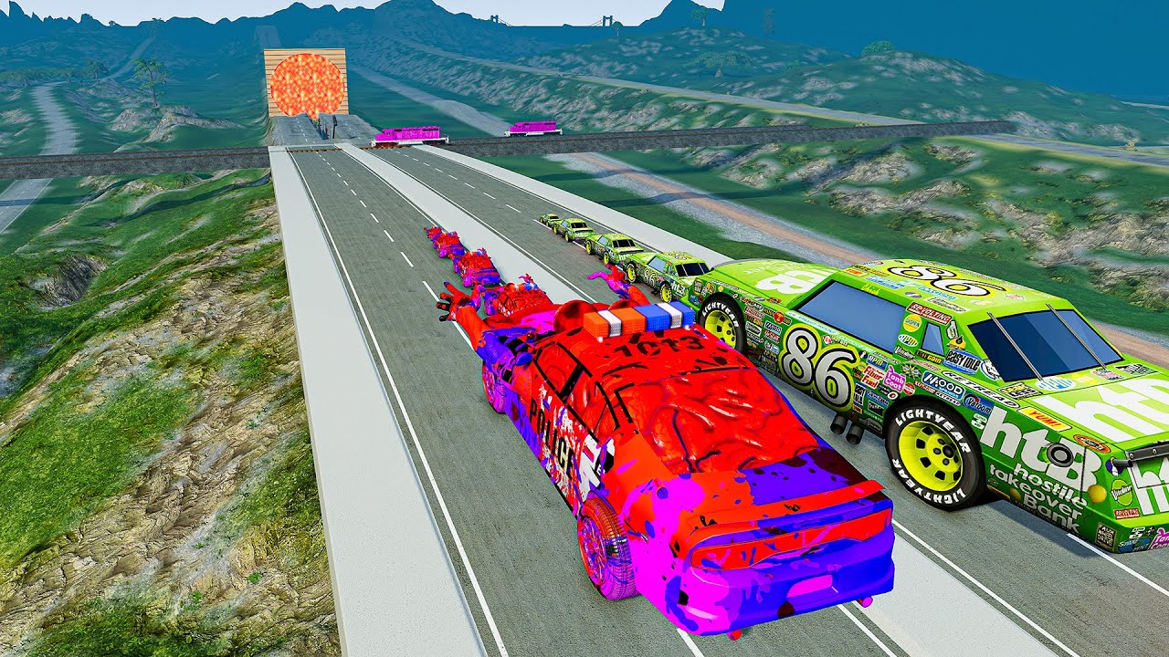Big & Small McQueen &  Big & Small Monster McQueen , Giant Pit & Downhill Race – BeamNG.drive #2