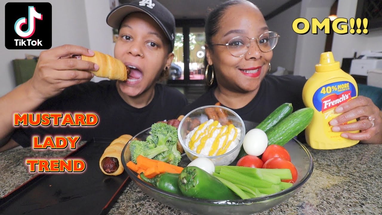 TRYING VIRAL TIKTOK MUSTARD LADY TREND. COTTAGE CHEESE, MUSTARD, SAUSAGE  & VEG (HONEST REVIEW)