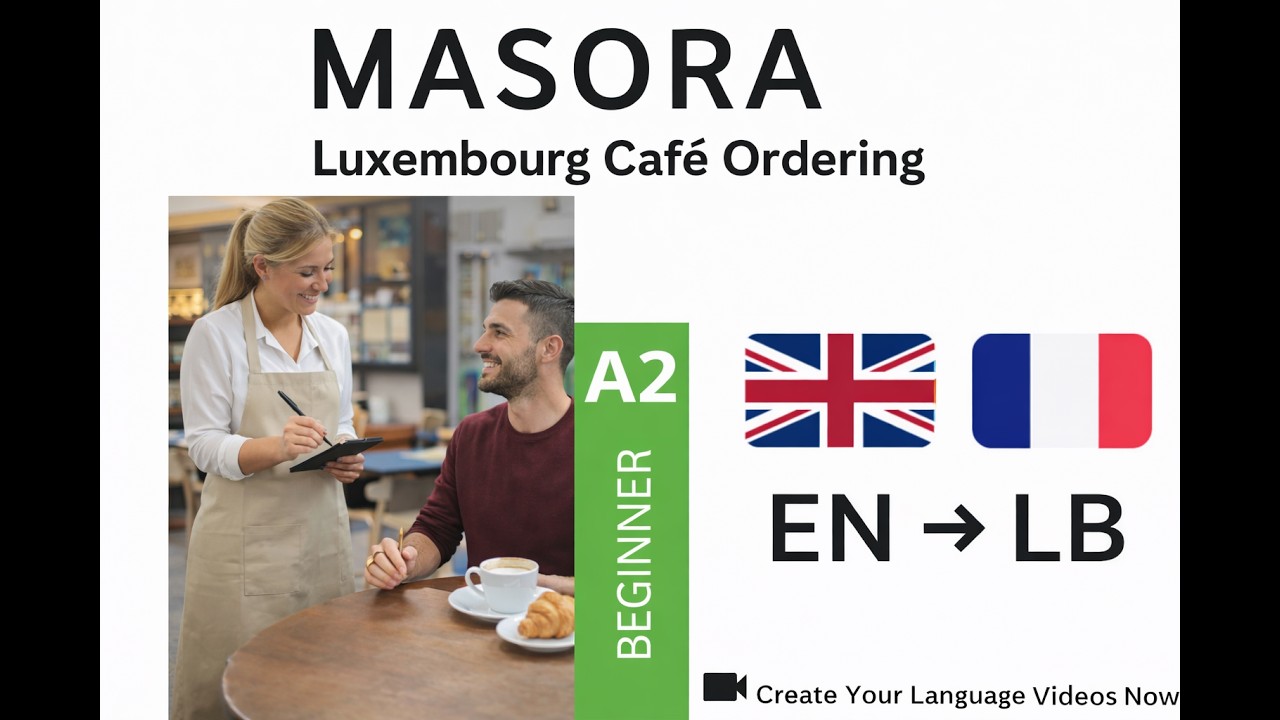 Order Coffee in Luxembourg: Café Dialogue Practice (EN → LB)