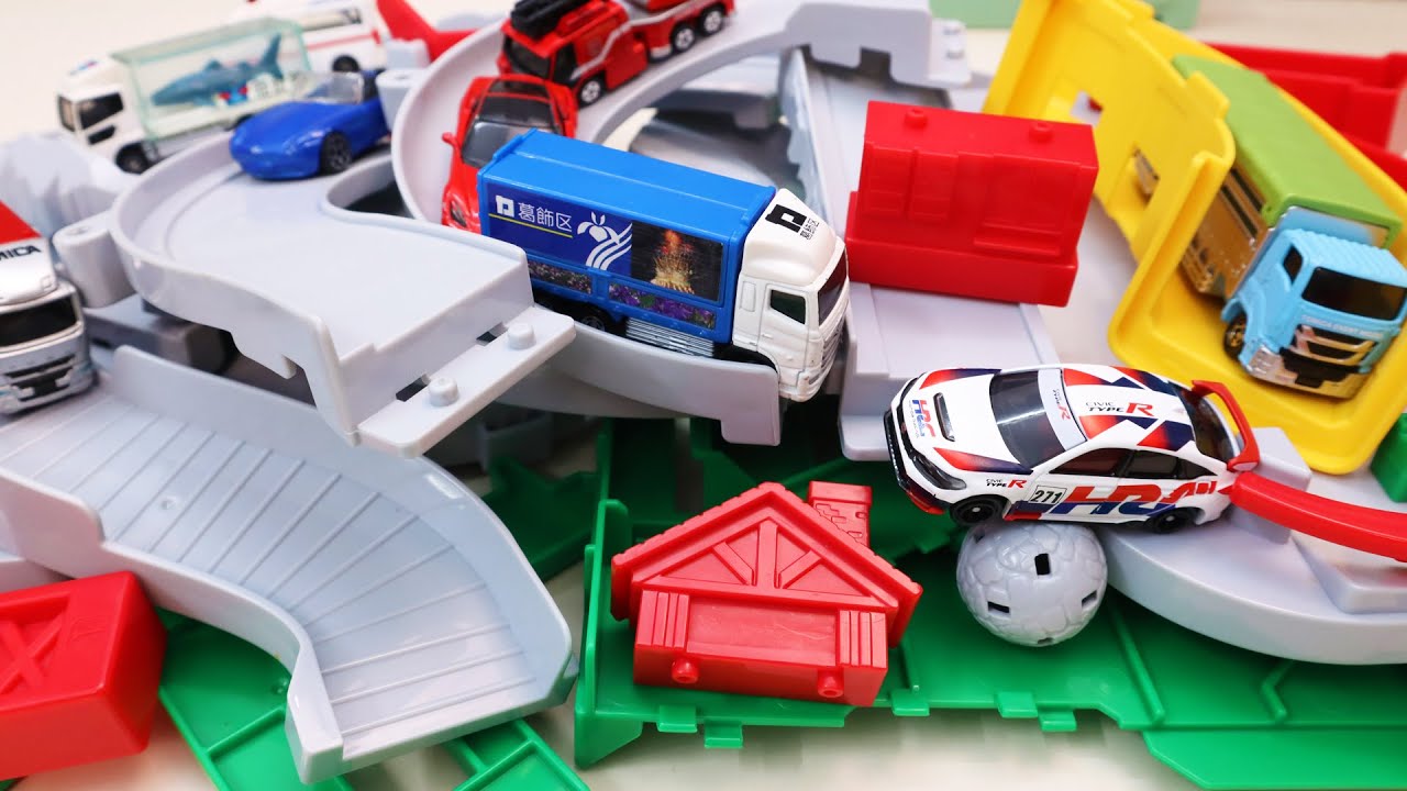 Satisfying Building Tracks Marble Run ASMR Cars and Tunnel