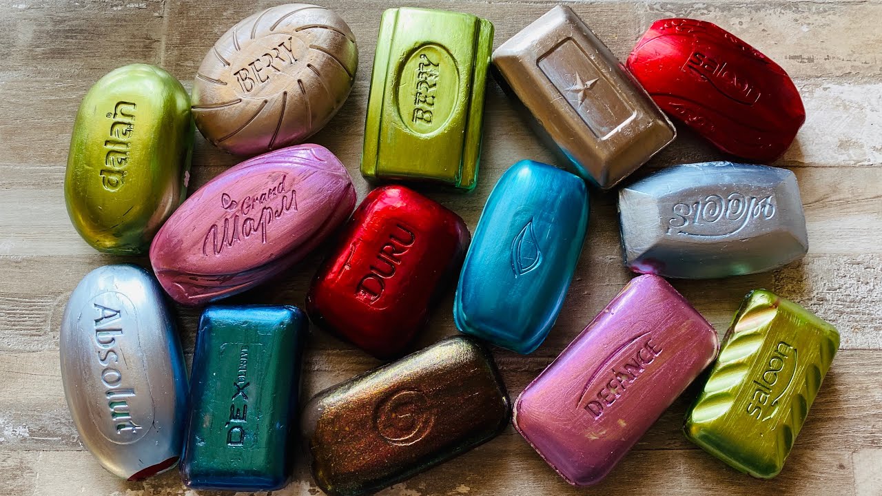ASMR SOAP| Cutting colored soaр | Soap Carving| Резка крашенного мыла