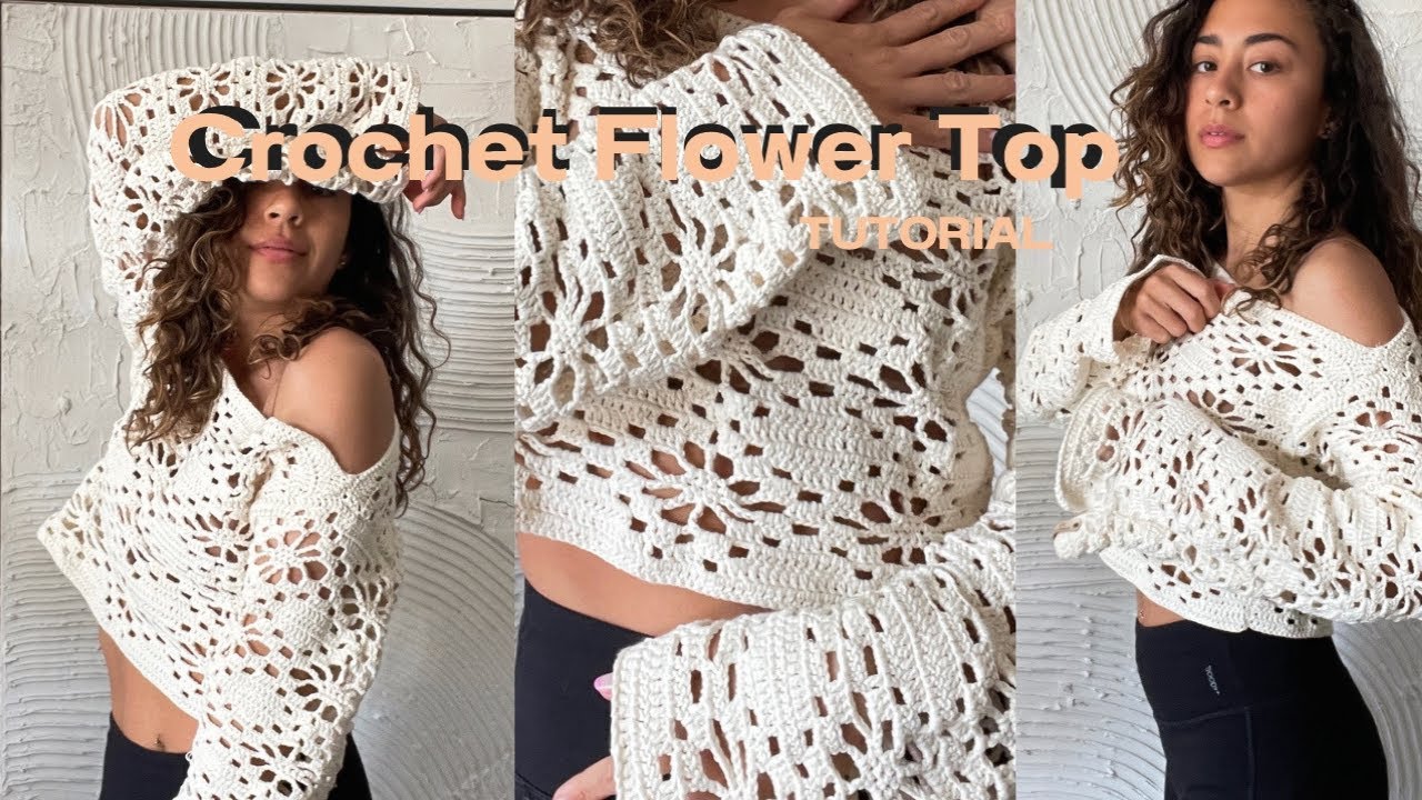 EASY Crochet FLOWER SWEATER for beginners / Crochet top TUTORIAL / Daisy design