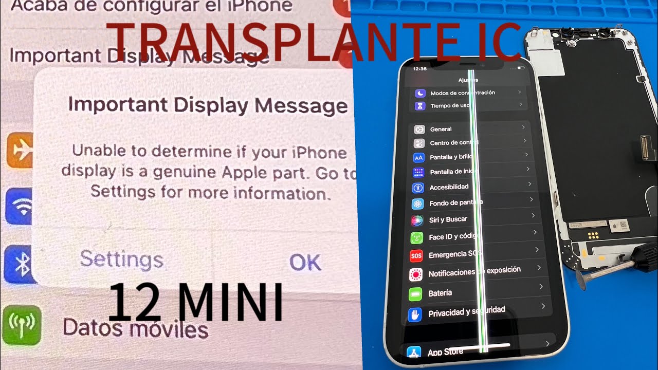 CAMBIO PANTALLA IPHONE 12 mini (sin mensaje de advertencia)⚠️