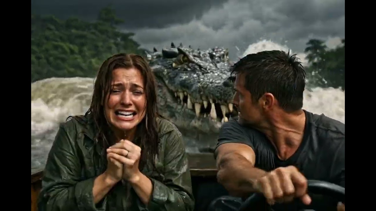 Sailing couple and the crocodile.