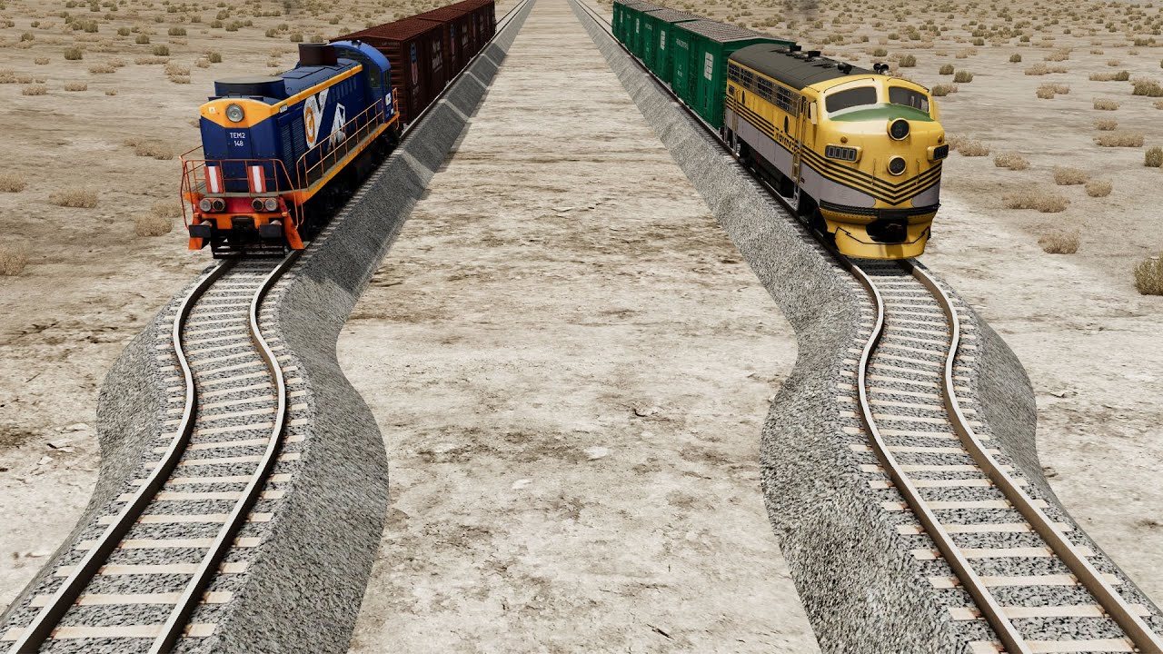Trains vs Zig Zag Railway Crashes 41 in BeamNG.Drive | BeamNG High Speed