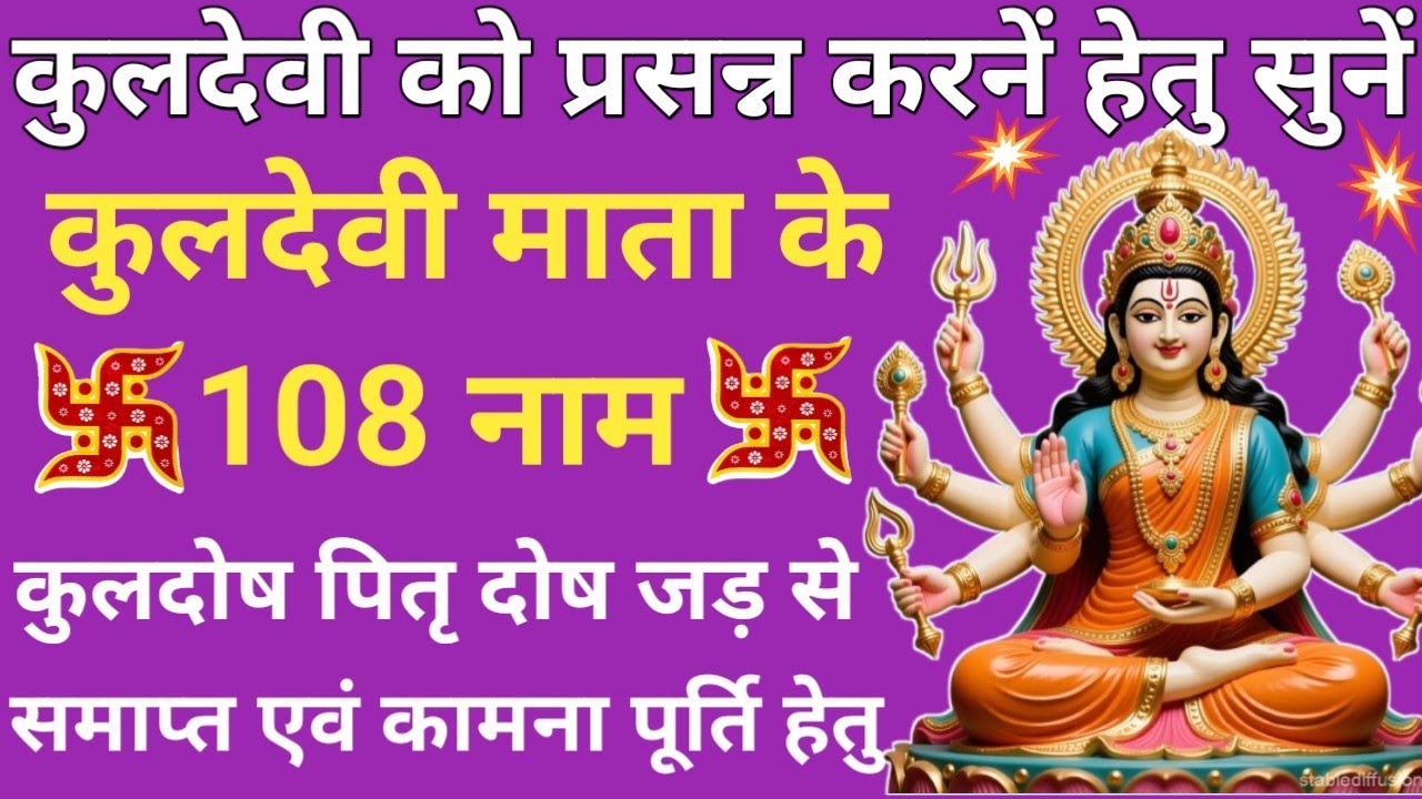 कुलदेवी के 108 नाम🪔घर की शांति और संकट नाश हेतु पवित्र स्तुति 🪔 Kuldevi 108 Names🪔 Kuldevi Namavali