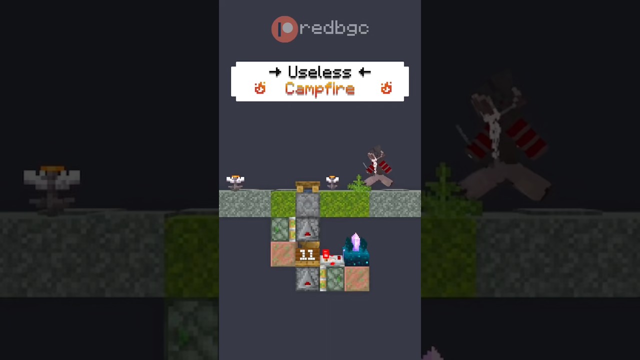 Useless Campfire #Redstone For Your Suvival World in #Minecraft! #minecraftmemes #gaming #shorts