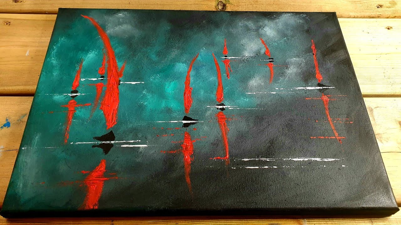 Easy and relaxing boats scenery/ speed oil painting/ #109