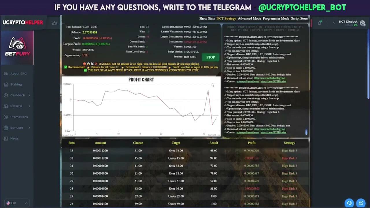 Betfury Dice Bot | +500$ Per Day | Betfury Bot [2023] v1.1 Last updates 04.2023