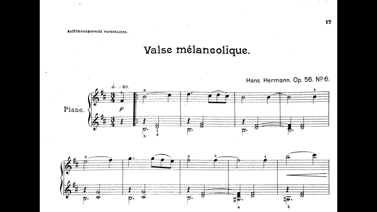 Hans Hermann | Valse mélancolique | Op.56/6 | New Scan