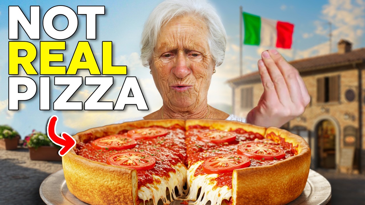 86 yr old Italian Grandma tries American Pizza for the First Time