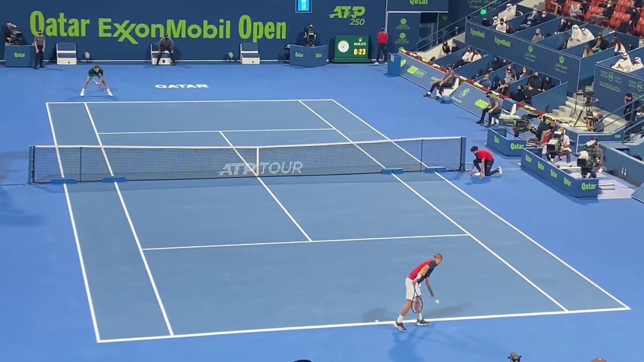 R.Federer vs D.Evans R2 Qatar exxonmobil open 2021 (60fps 4K)