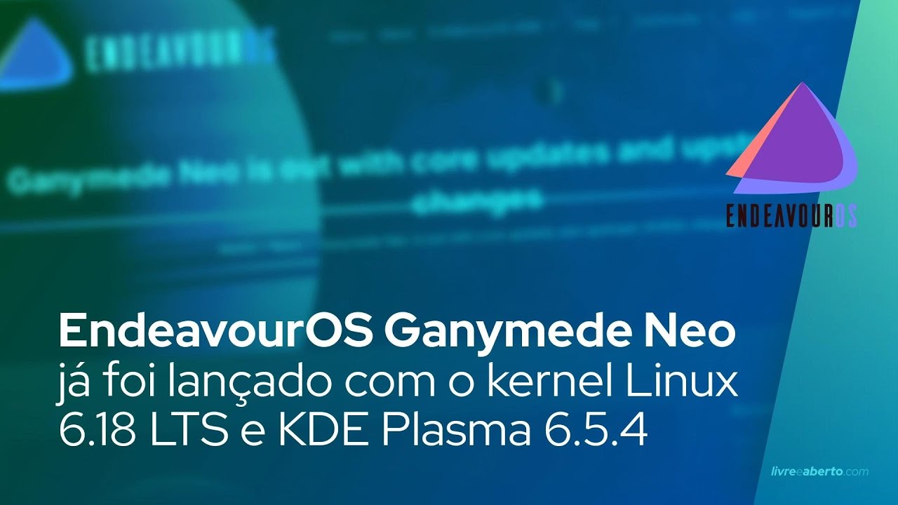 EndeavourOS Ganymede Neo já foi lançado com o kernel Linux 6.18 LTS e KDE Plasma 6.5.4