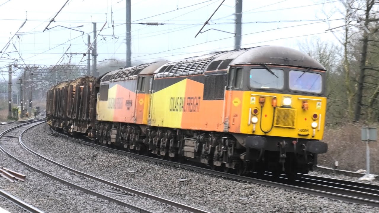 Epic Hour! At Lancaster Station WCML Double headed Colas 56 On the Log Trains and Lots More 14/3/24