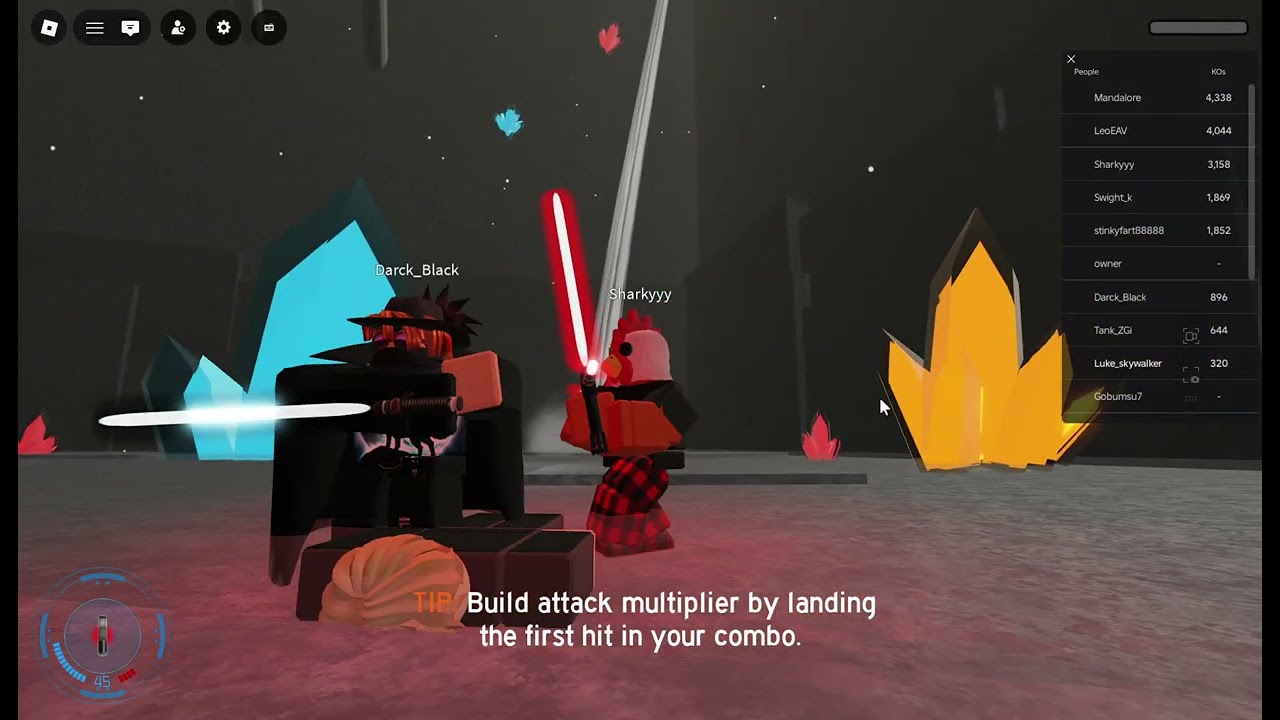 playing a star wars lightsaber game