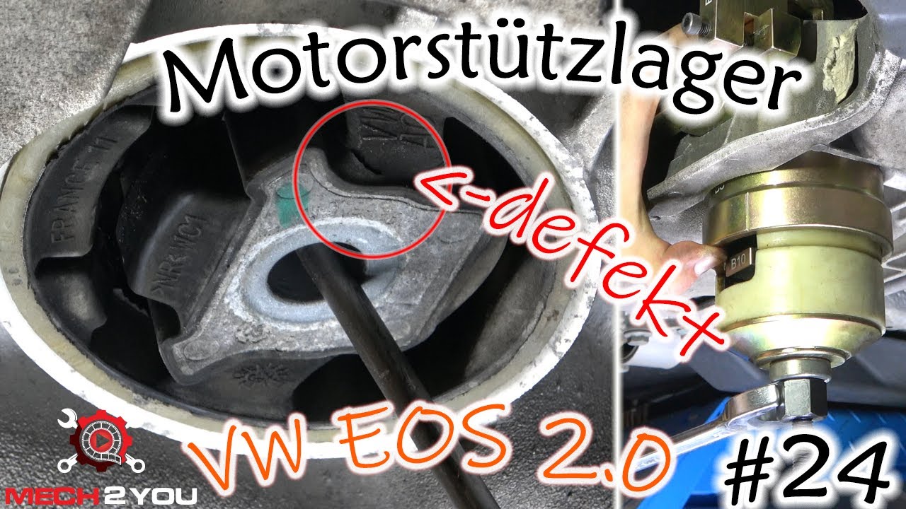 🛠️#24 Motorstützlager beim VW EOS 2.0 wechseln | Gummi angebrochen | Motorlager defekt