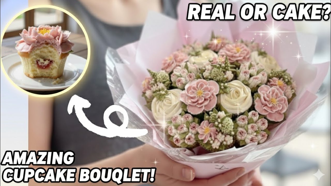Pranking my sister with a Cupcake flower bouquet 💐 | Cupcakes Decorating 