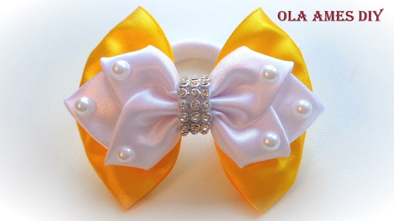 Бантик из ленты Канзаши Мастер Класс/ Satin ribbon bow/ Laço de fitas/ Ola ameS DIY