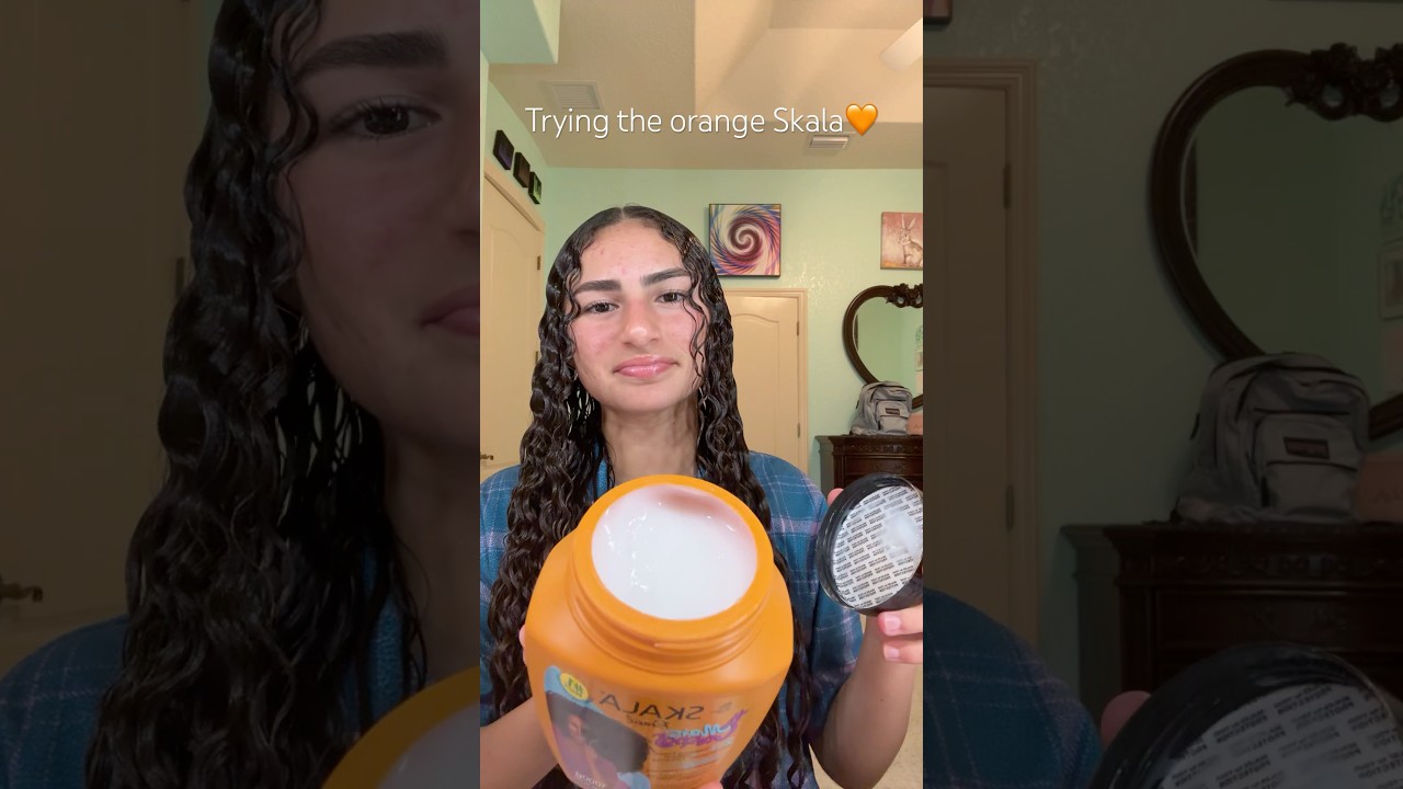 Trying the orange Skala #shorts #fyp #curlyhair #products