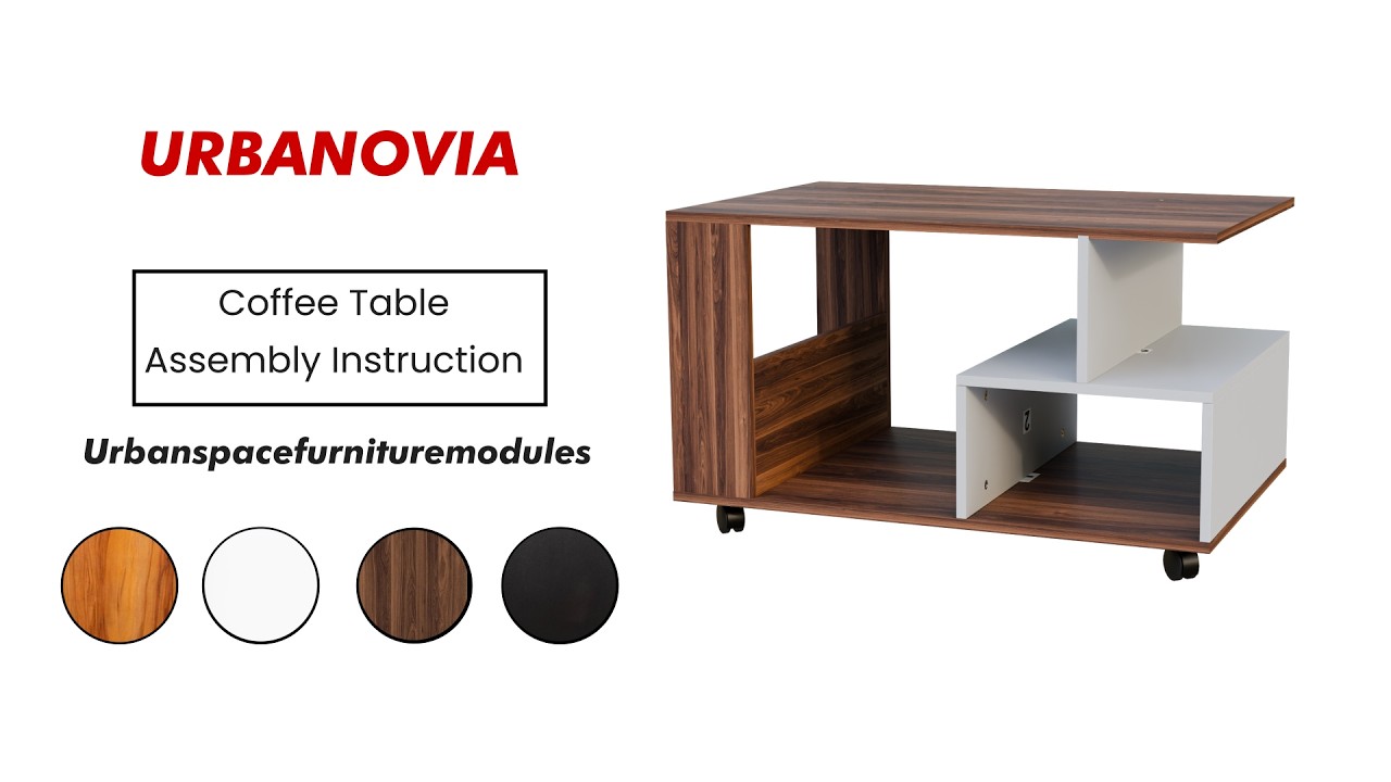 Coffee Table with Wheels Assembly Video Step-by-Step Installation Guide