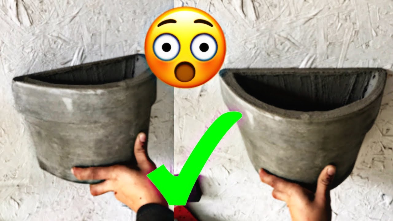 🌹MACETA COLGANTE con BORDE 💰COMO hacer MACETAS de CEMENTO FACIL y RAPIDO/vaso de cimento/DIY