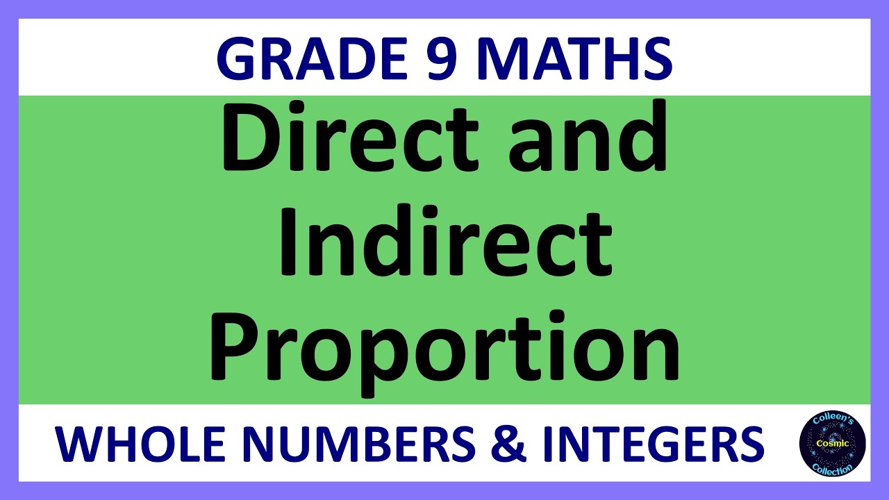 Grade 9 Maths Term 1 Lesson 4   Direct and Indirect Proportion