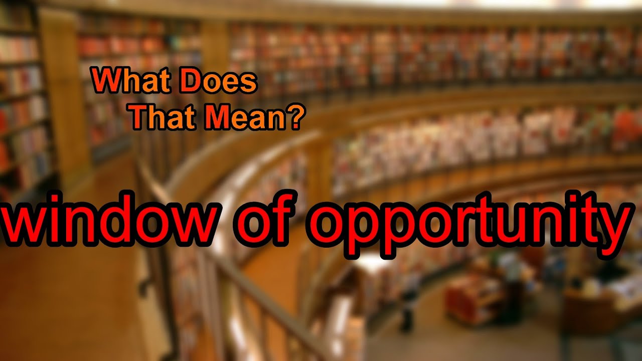 What does window of opportunity mean?
