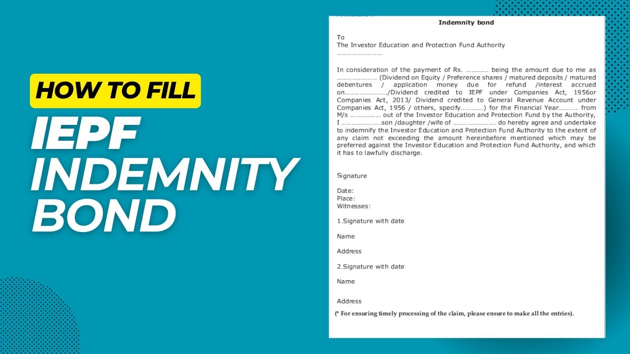 IEPF Indemnity Bond | How to fill Indemnity Bond | How to prepare Indemnity Bond | V3 Portal IEPF-5
