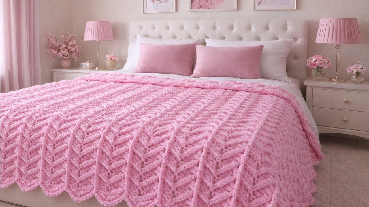 طريقة عمل بطانية كروشيه تركية 3D فخمة وسهلة | Crochet 3D Turkish Blanket