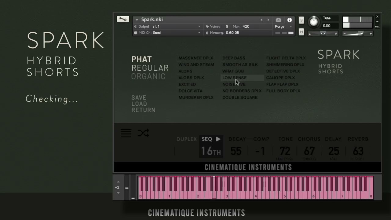 Walkthrough Spark -  a hybrid instrument for short notes