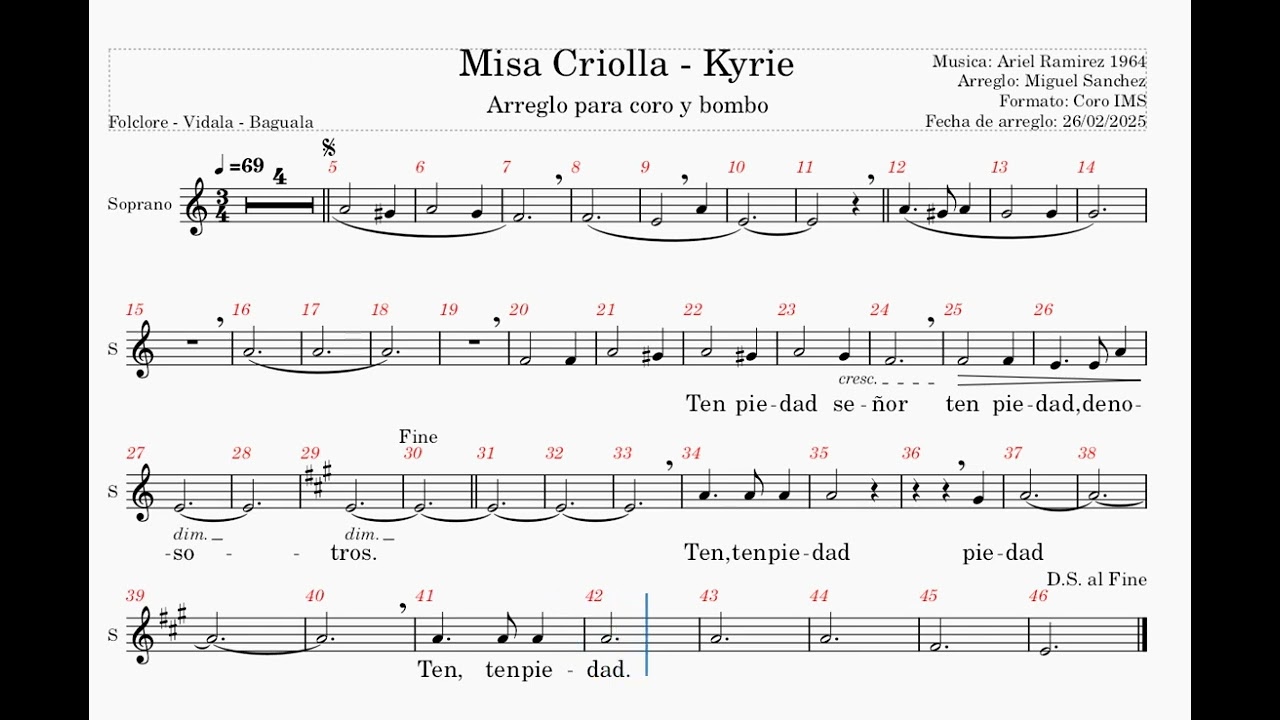 Misa Criolla - Kyrie - Soprano - Práctica