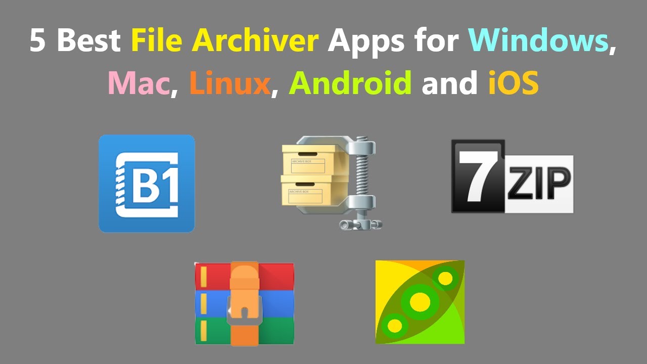 5 Best File Archiver Apps for Windows, Mac, Linux, Android and iOS.