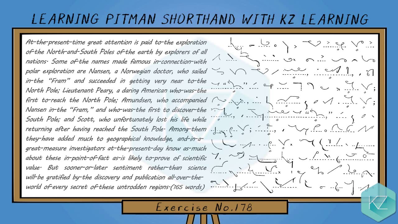 Exercise No.178 @ 80 WPM - Pitman Shorthand Dictation - KZ Learning