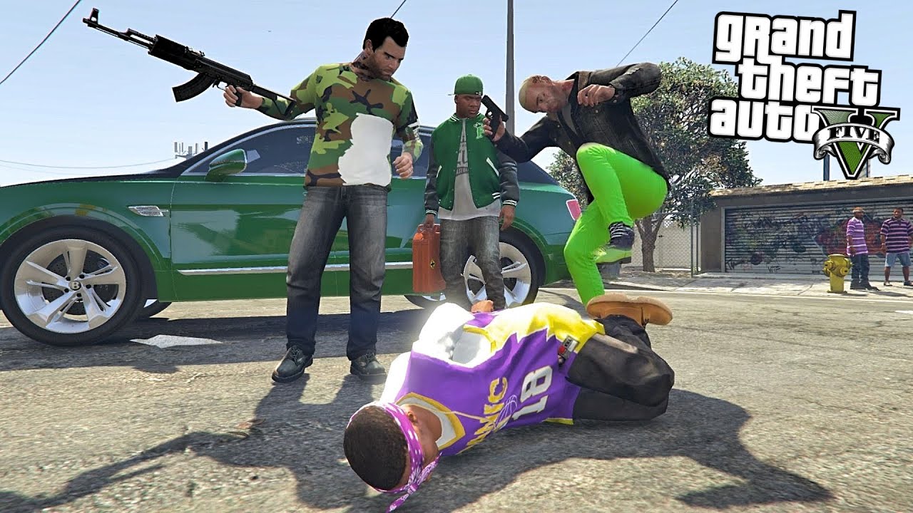 MICHAEL, FRANKLIN and TREVOR JOINS GROVE STREET FAMILIES TOGETHER! (GTA 5 Mods)