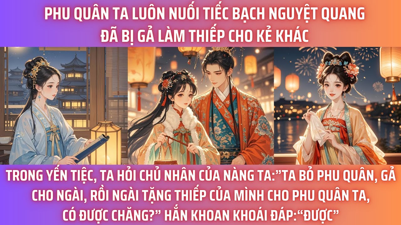 PHU QUÂN TA LUÔN NUỐI TIẾC BẠCH NGUYỆT QUANG ĐÃ BỊ LÀM THIẾP CHO KẺ KHÁC. TRONG YẾN TIỆC, TA HỎI CHỦ