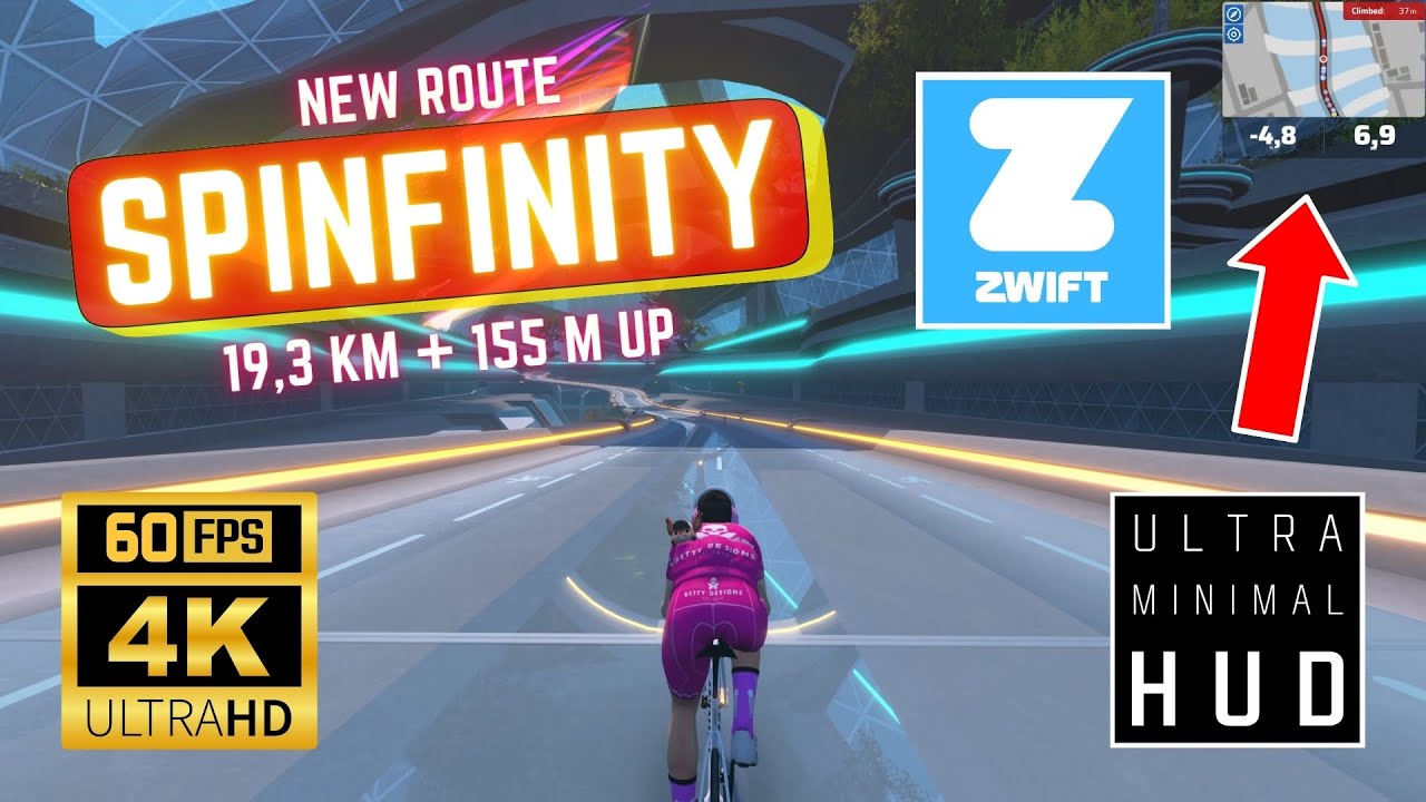 Spinfinity (19,3 km / 155 m up) Zwift 4K 60fps Ultra HD 2160p RTX 4060 - New York New Route