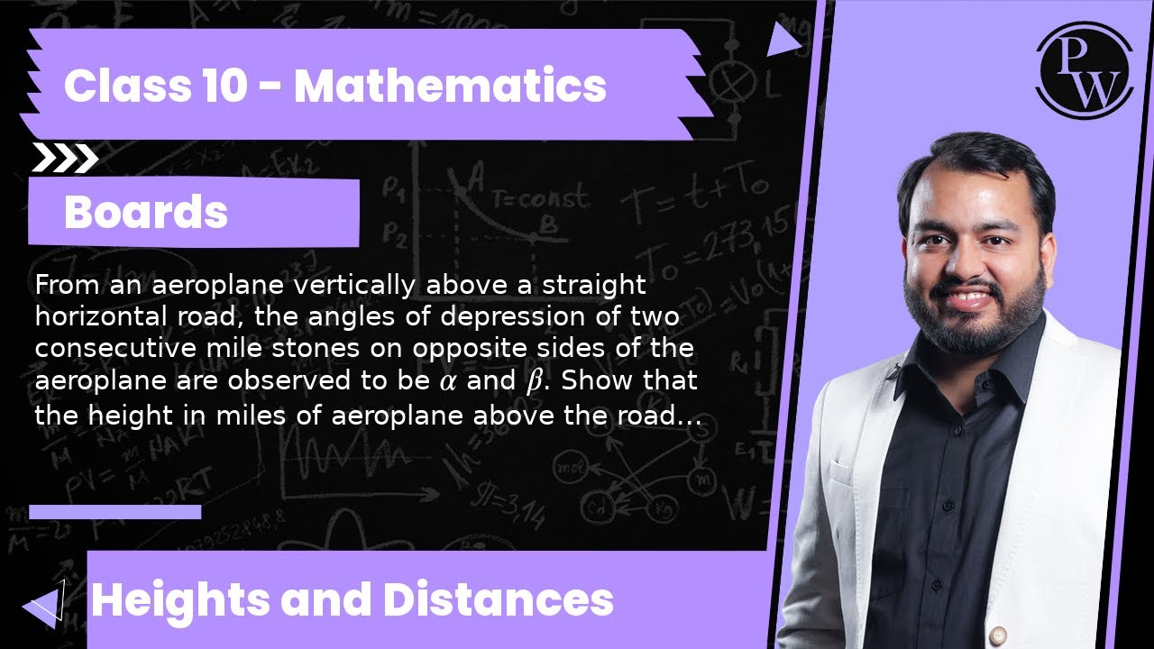 From an aeroplane vertically above a straight horizontal road, the angles of depression of two co...