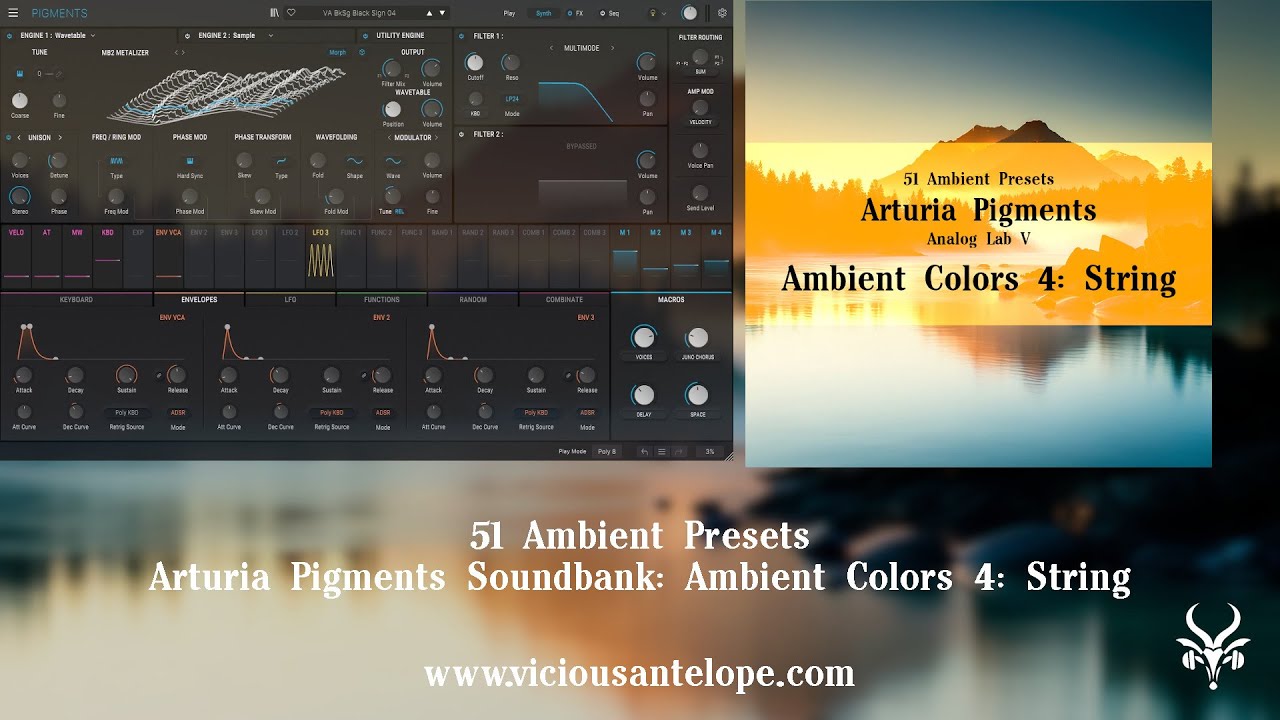 Arturia Pigments Presets | Vicious Antelope - Ambient Colors 4: String | Ambient Stings Patches