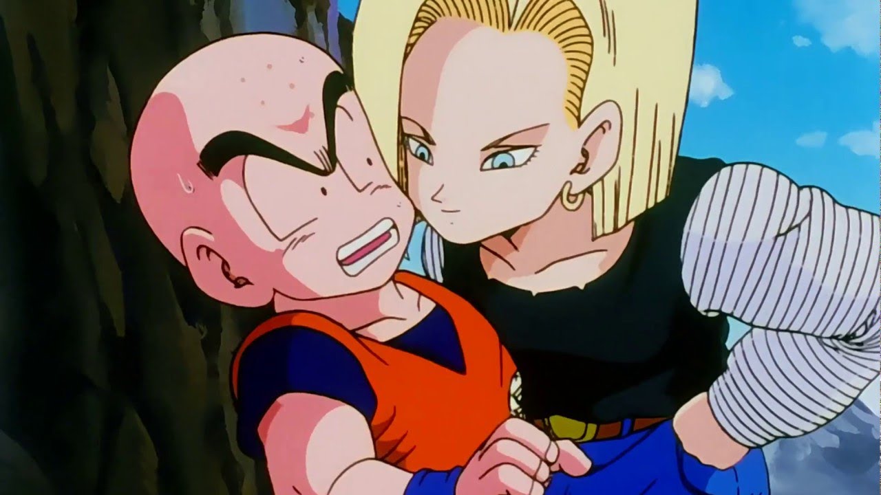 Dragon Ball Z   N&uacute;mero 18 se encanta pelo Kuririn .