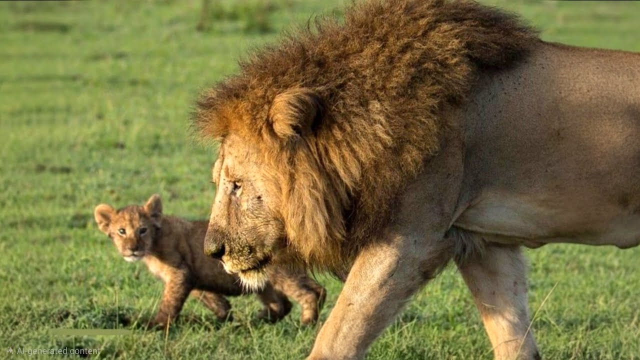 When A Lion Cub Starts Copying His Father | Lion Cubs | Maasai Mara National Reserve | Travins World