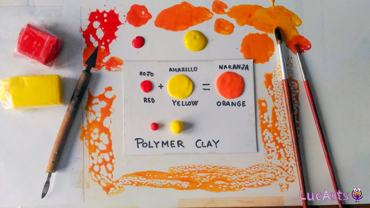 Como CREAR el color NARANJA a partir de los colores primarios con TÉMPERAS y ARCILLA POLIMÉRICA