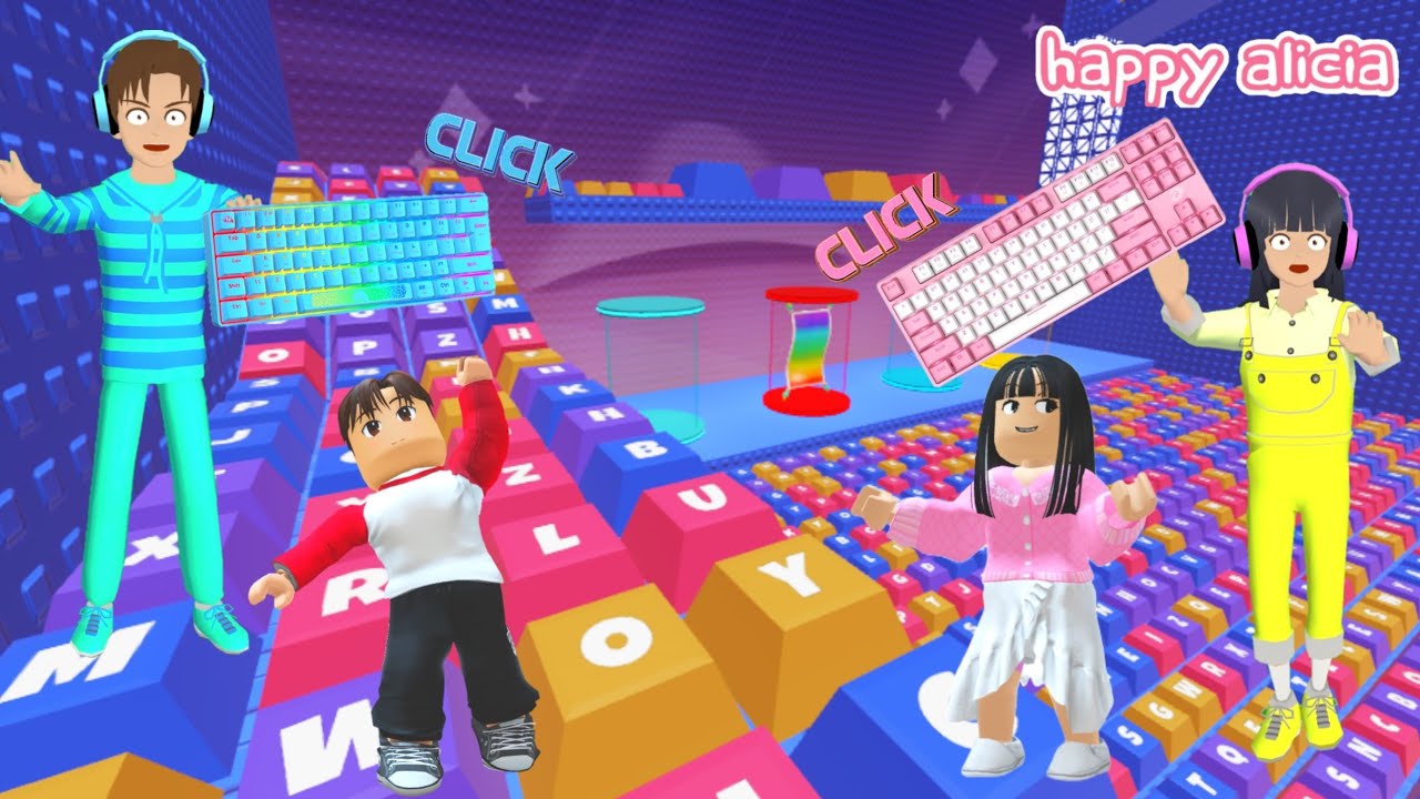 Yuta Mio Parkour Masuk Ke Dalam Keyboard ASMR Tower ⌨️😱 Roblox | Sakura School | Happy Alicia