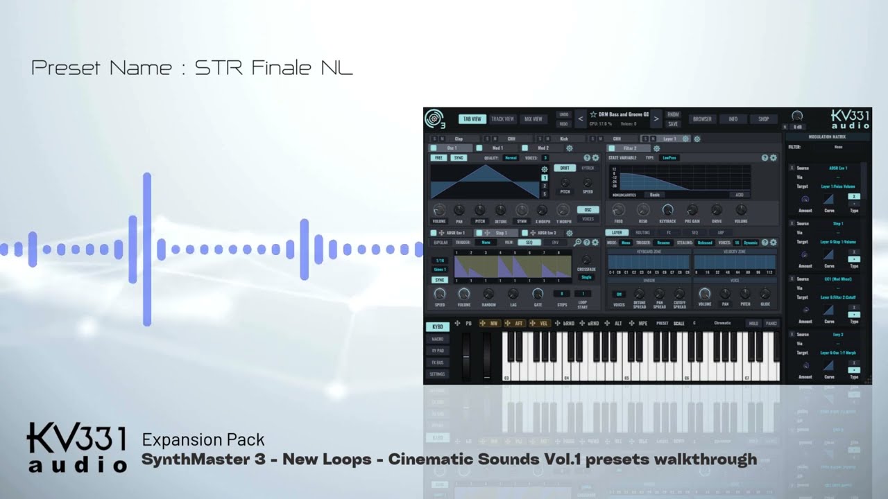New Loops Cinematic Sounds Volume 1 for SynthMaster 3 audio demo