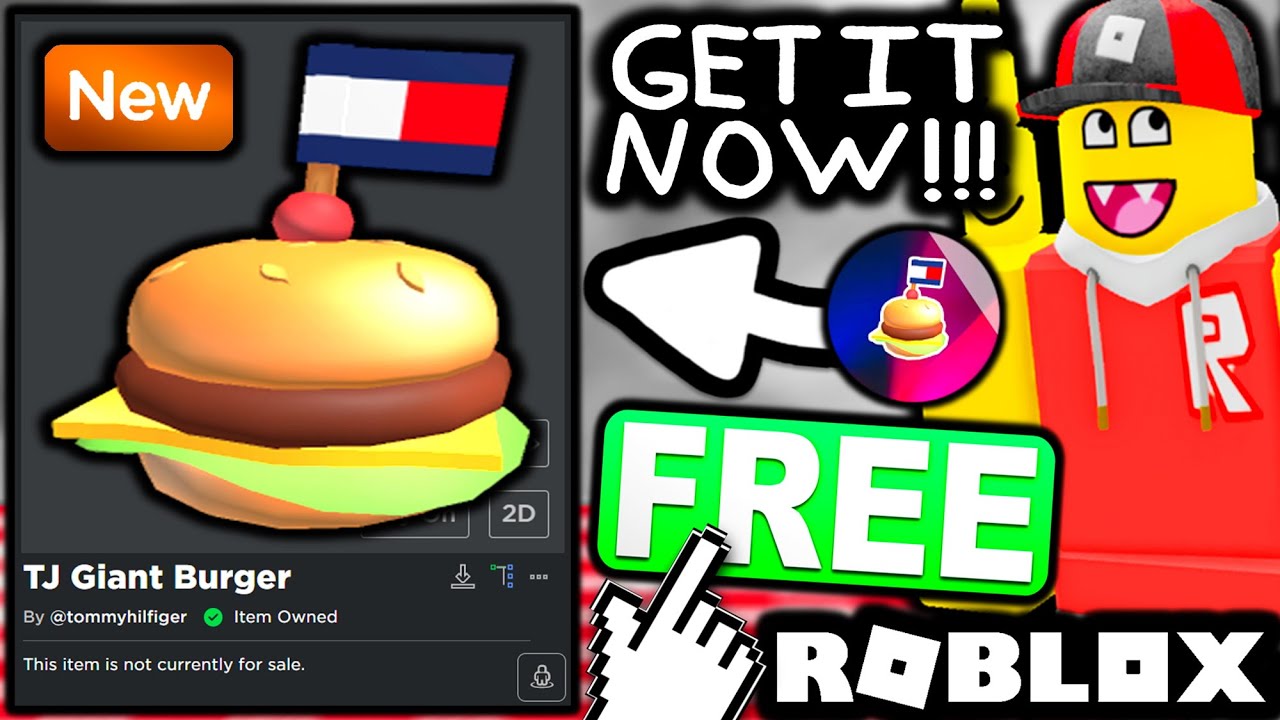 FREE ACCESSORY! HOW TO GET TJ Giant Burger! (ROBLOX Tommy Play Event)