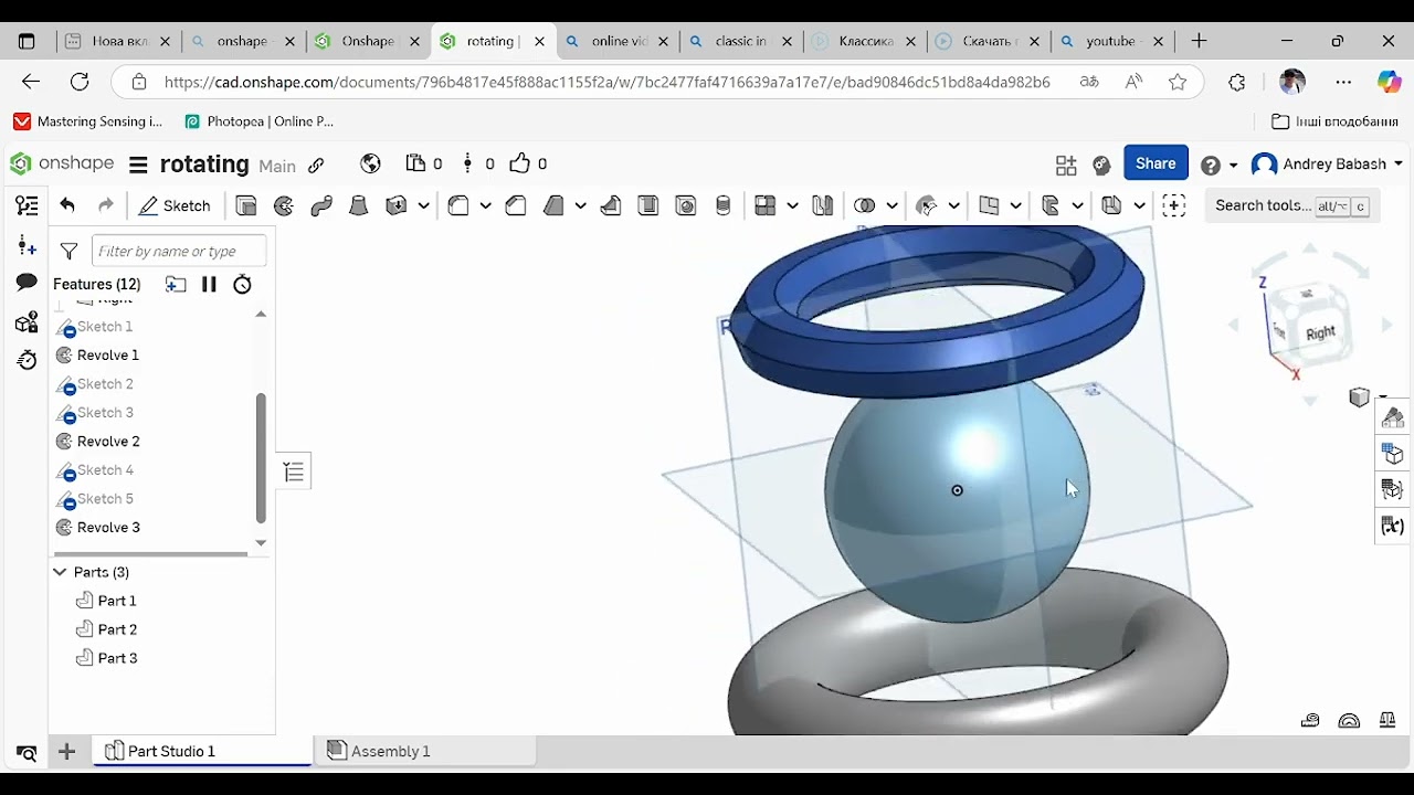 Створюємо 3D фігури обертання  OnShape