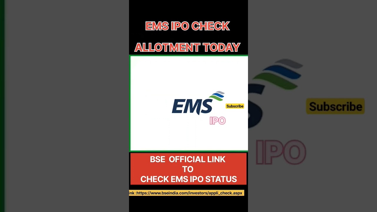 EMS IPO ALLOTMENT TODAY #stockmarket #stock