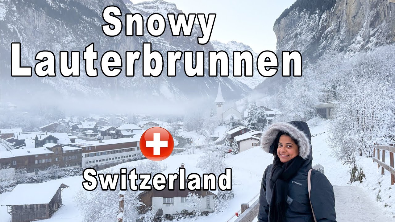 Lauterbrunnen in Winter | The most beautiful village in Snow | Switzerland | Sinhala | VLOG #107